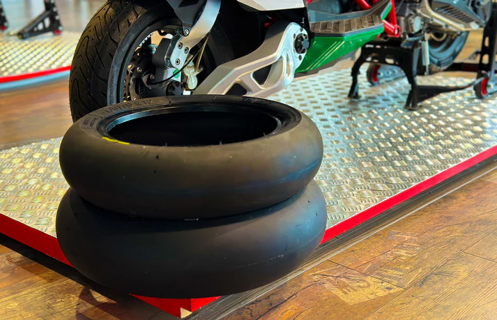 Italjet Dragster PMT Racing Tire Bundle: Front 120/70R12 + Rear 140/60R13 Soft Slicks - 