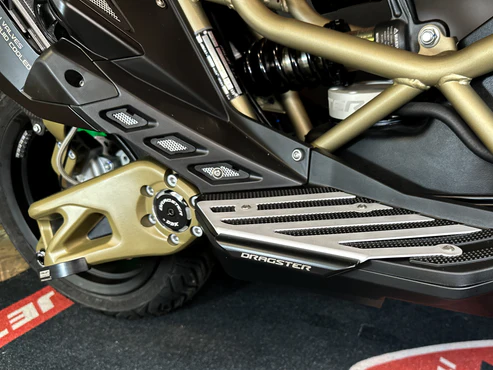 Italjet Dragster 250 Alloy Foot Plates with Built-in Slider (Crash Protection)